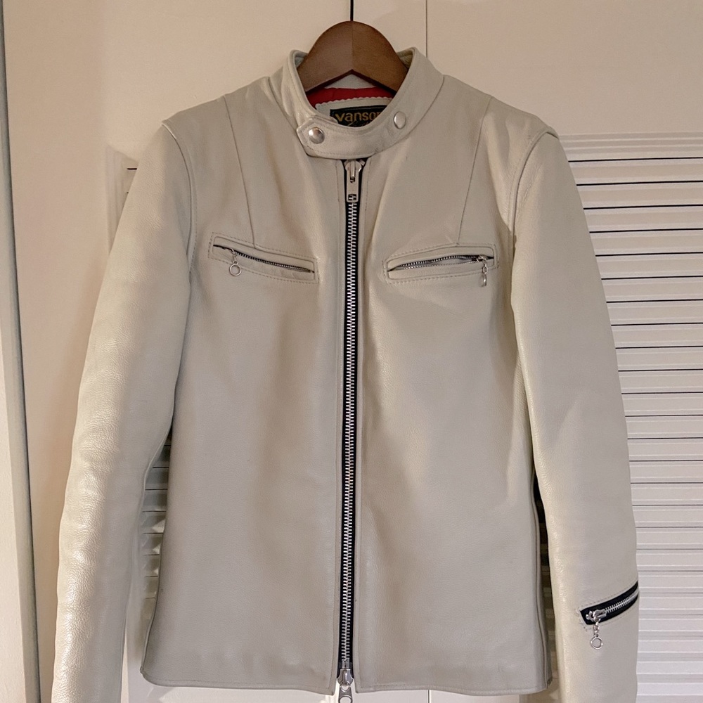 VANSON White Leather Jacket